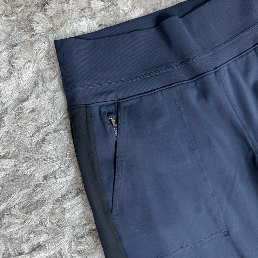 Athleta Venice Color Block Wide Leg Navy with Black Strip Pants - Picture 5 of 6